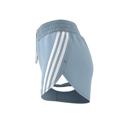 Women Run Icons 3-Stripes Low Carbon Running Shorts, Blue, A701_ONE, large image number 9