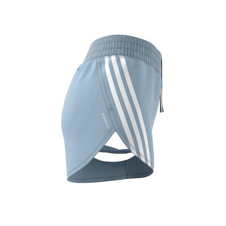 Women Run Icons 3-Stripes Low Carbon Running Shorts, Blue, A701_ONE, large image number 12