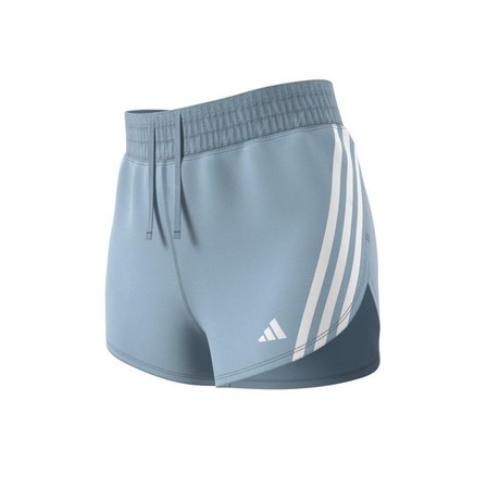 Women Run Icons 3-Stripes Low Carbon Running Shorts, Blue, A701_ONE, large image number 13