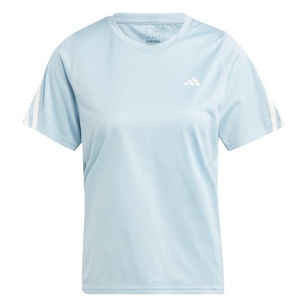 Women Run Icons 3-Stripes Low-Carbon Running T-Shirt, Blue, A701_ONE, large image number 2