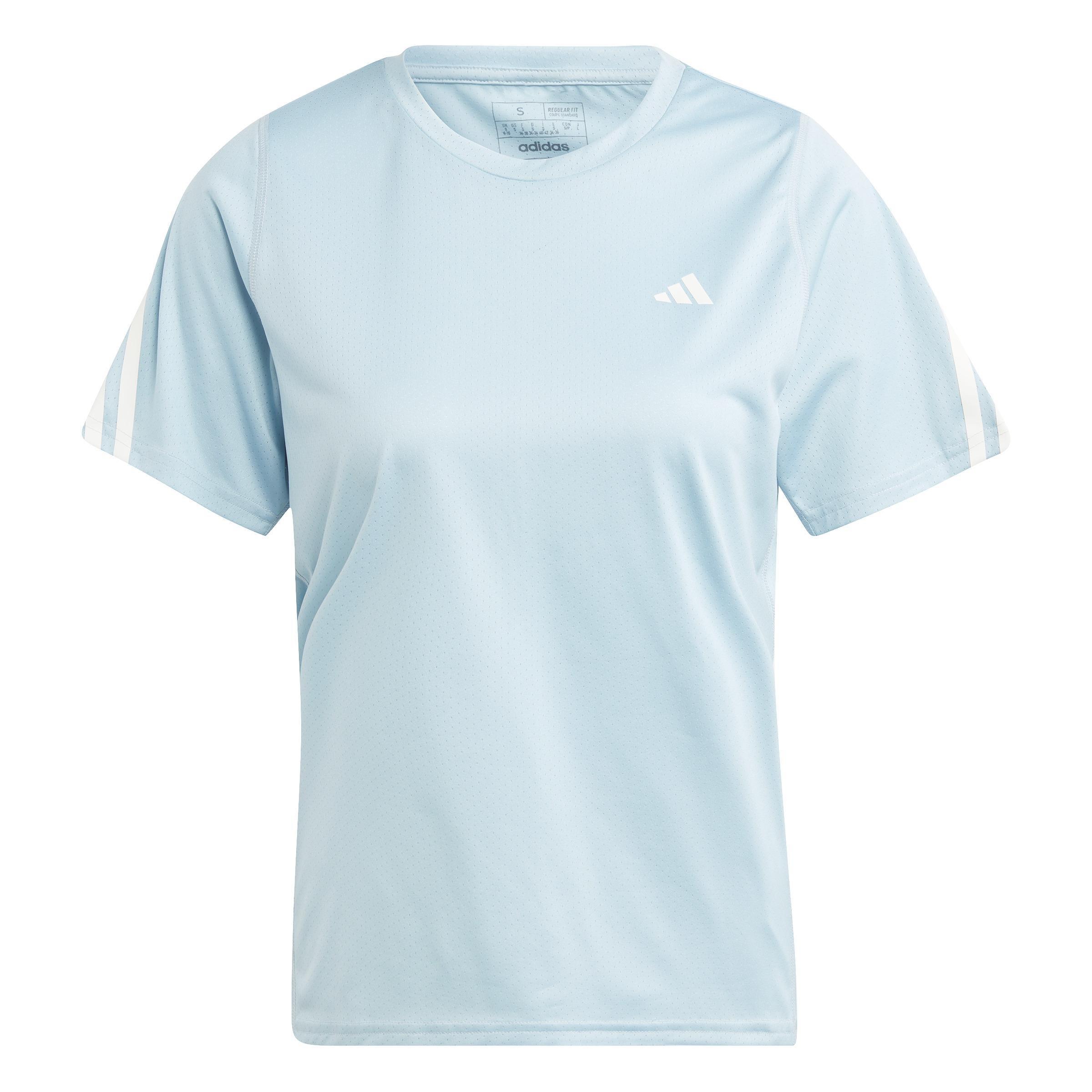 Women Run Icons 3-Stripes Low-Carbon Running T-Shirt, Blue, A701_ONE, large image number 3