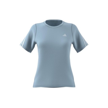 Women Run Icons 3-Stripes Low-Carbon Running T-Shirt, Blue, A701_ONE, large image number 8