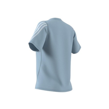Women Run Icons 3-Stripes Low-Carbon Running T-Shirt, Blue, A701_ONE, large image number 12