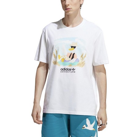 Men Adidas Adventure Graphic T-Shirt, White, A701_ONE, large image number 2