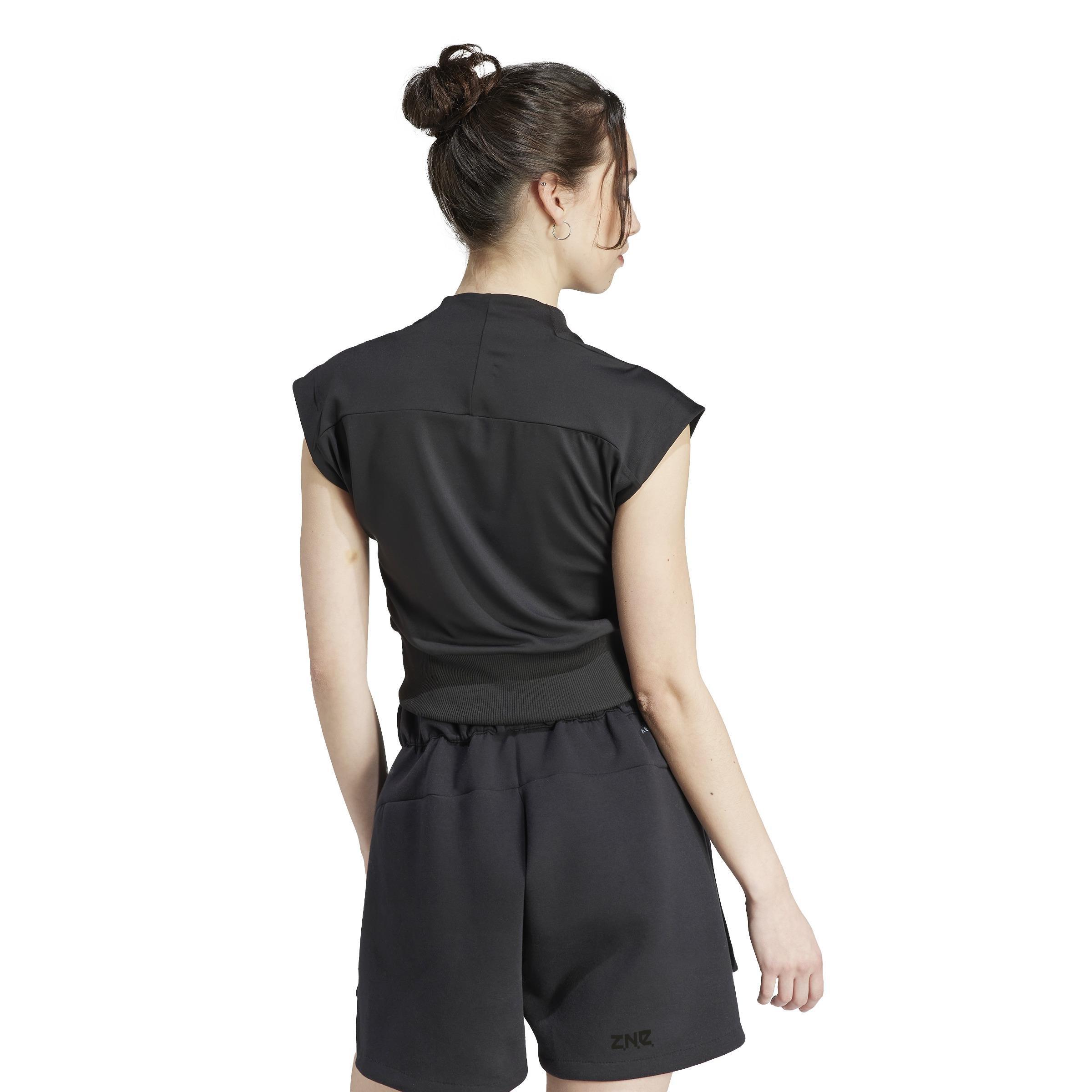 Women Adidas Z.N.E. T-Shirt, Black, A701_ONE, large image number 3