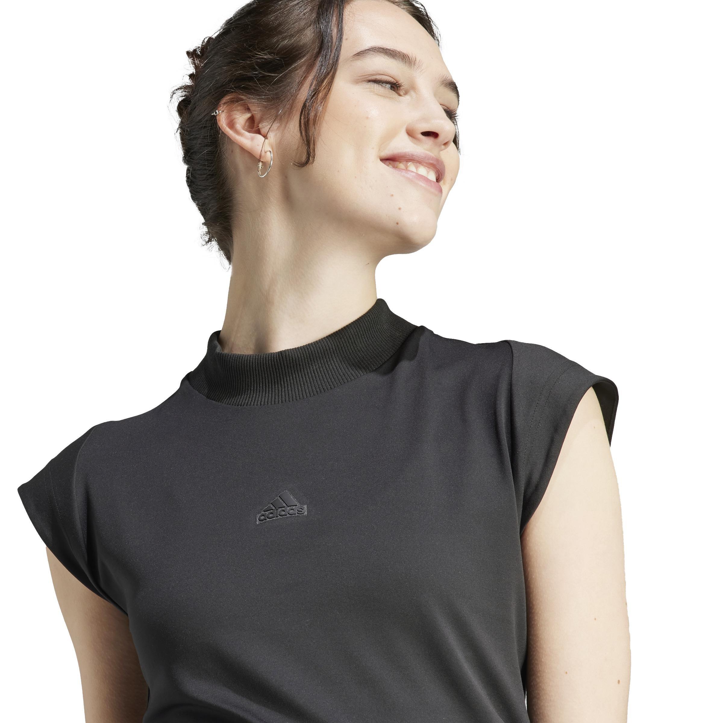 Women Adidas Z.N.E. T-Shirt, Black, A701_ONE, large image number 4