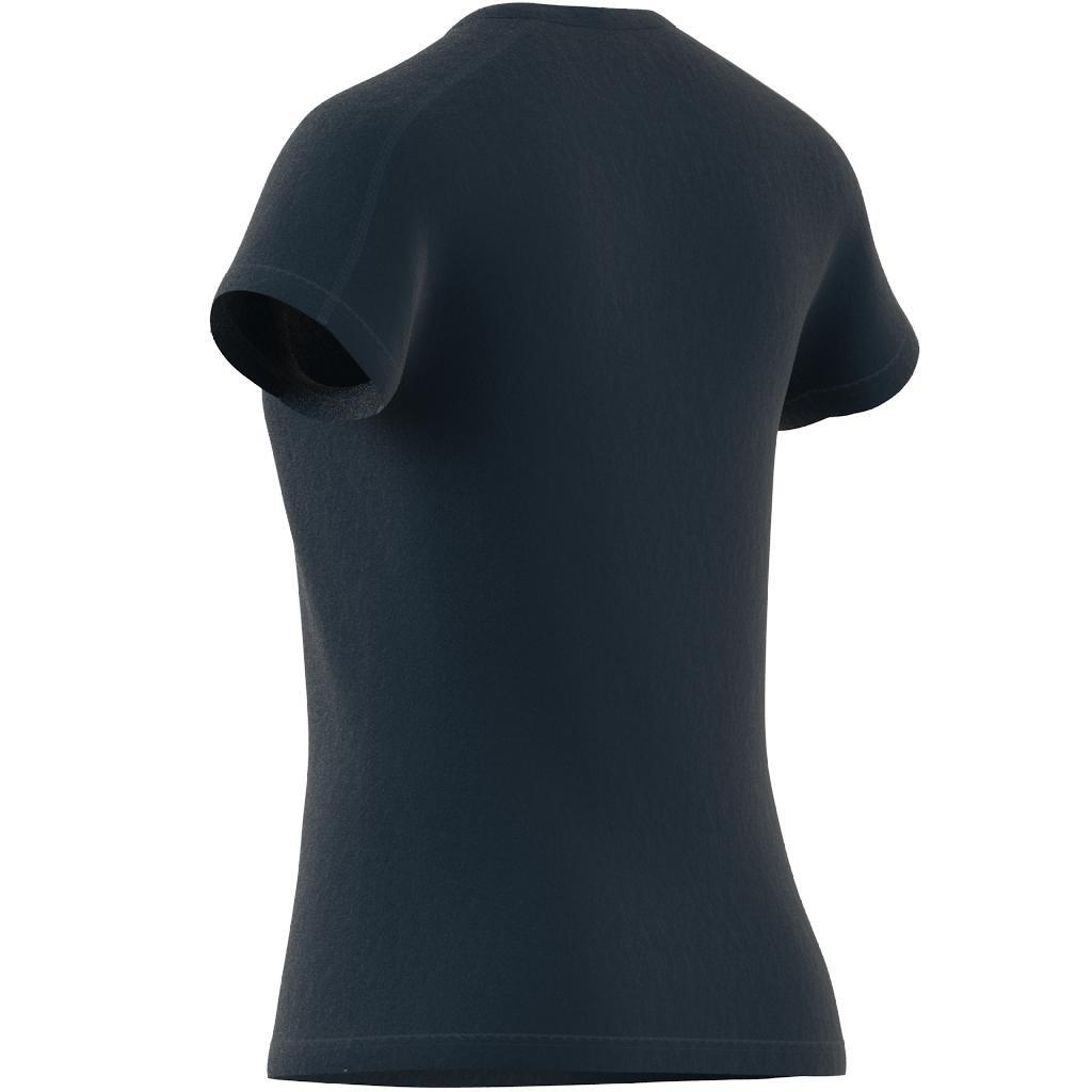 Women Aeroready Train Essentials Minimal Branding V-Neck T-Shirt, Navy, A701_ONE, large image number 9