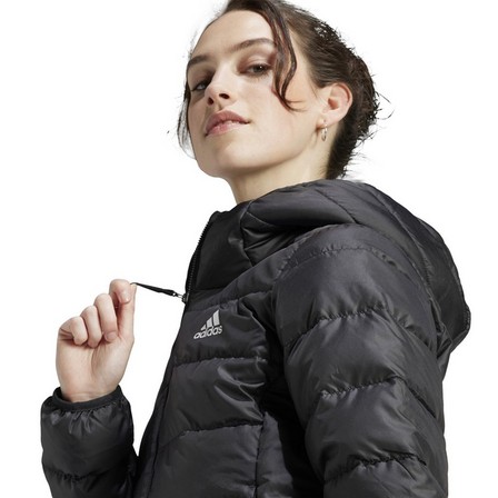 Women Essentials Light Down Hooded Jacket, Black, A701_ONE, large image number 5