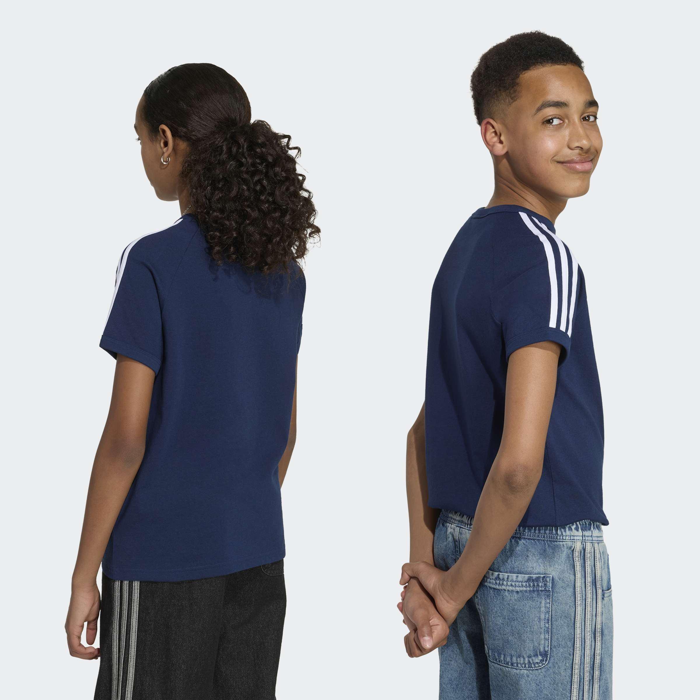 Kids Unisex 3 STRIPES T-Shirt, Blue, A701_ONE, large image number 2