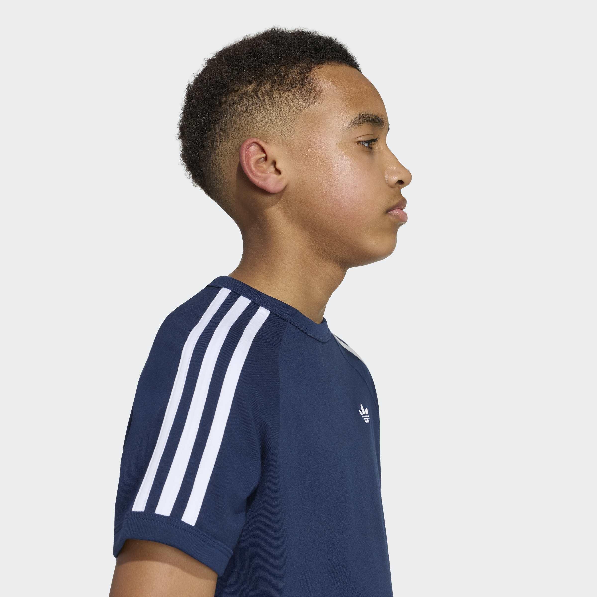 Kids Unisex 3 STRIPES T-Shirt, Blue, A701_ONE, large image number 3