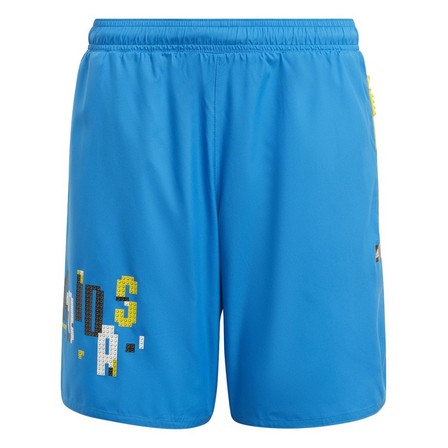 Kids Boys Adidas X Classic Lego Swim Shorts, Blue, A701_ONE, large image number 1