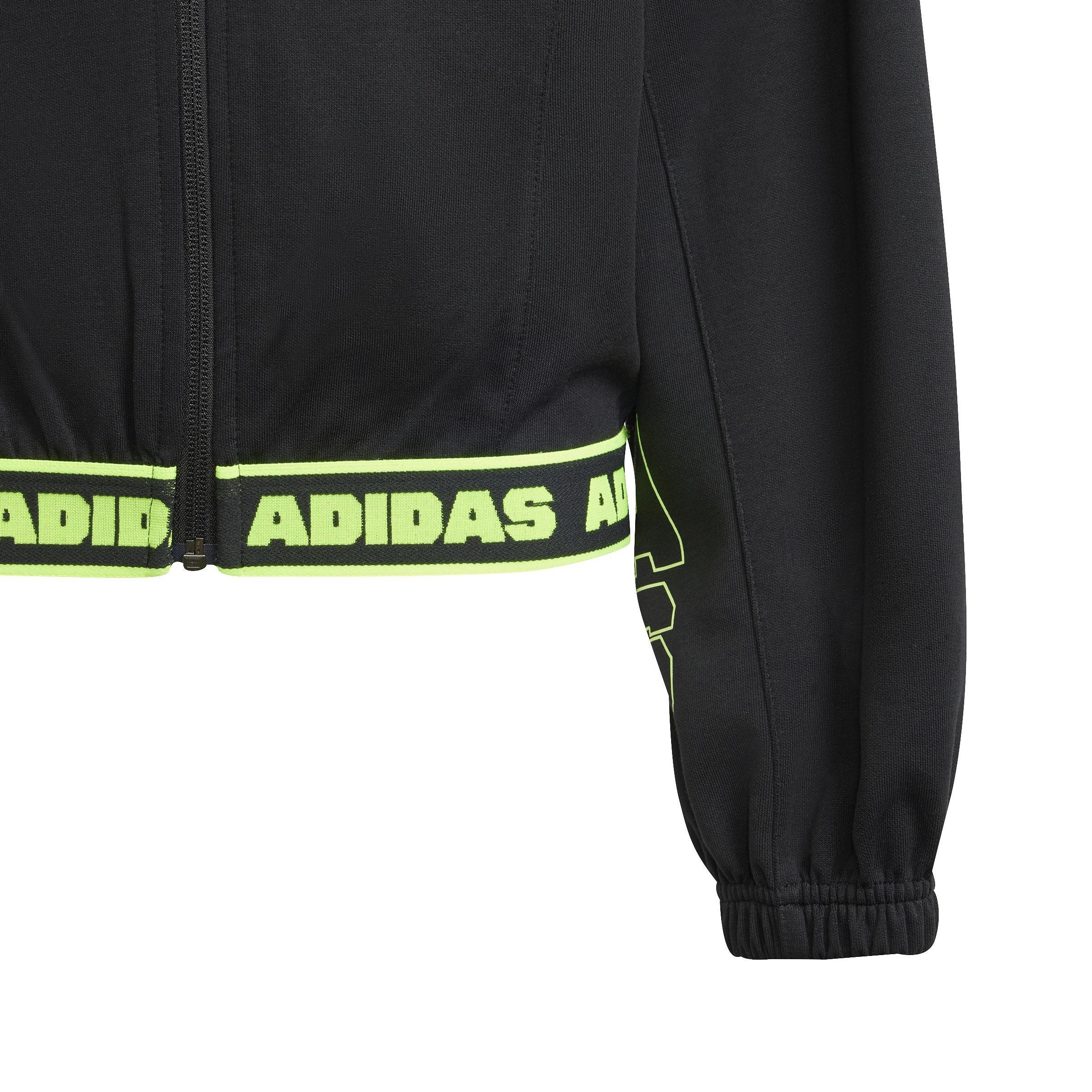 Kids Girls Dance Full-Zip Crop Hoodie Kids, Black, A701_ONE, large image number 4