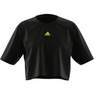 Kids Girls Dance Crop T-Shirt, Black, A701_ONE, thumbnail image number 0