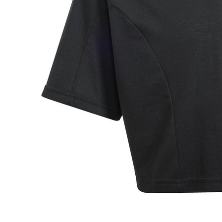 Kids Girls Dance Crop T-Shirt, Black, A701_ONE, large image number 1