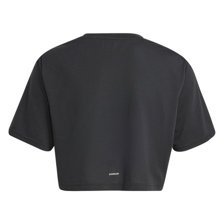 Kids Girls Dance Crop T-Shirt, Black, A701_ONE, large image number 4