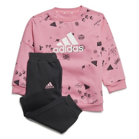 Kids Unisex Brand Love Crew Sweatshirt Set, Pink, A701_ONE, large image number 1