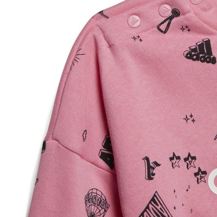 Kids Unisex Brand Love Crew Sweatshirt Set, Pink, A701_ONE, large image number 4