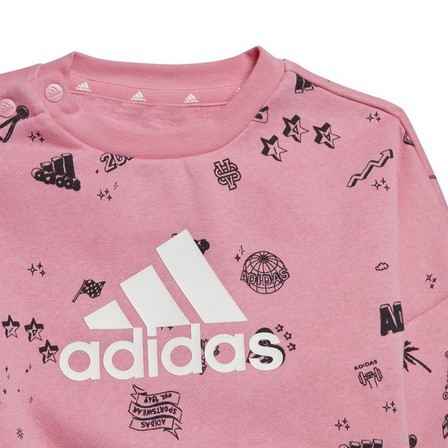 Kids Unisex Brand Love Crew Sweatshirt Set, Pink, A701_ONE, large image number 5