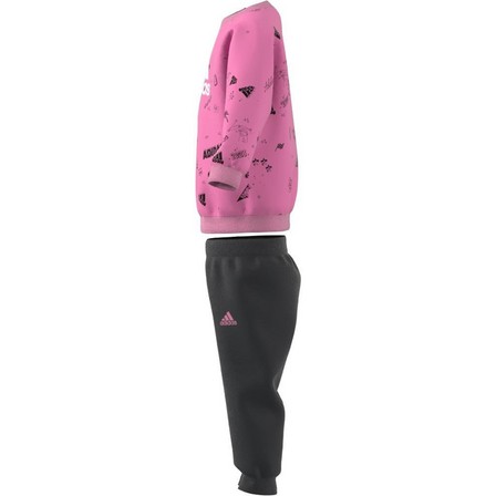 Kids Unisex Brand Love Crew Sweatshirt Set, Pink, A701_ONE, large image number 7