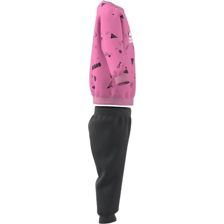Kids Unisex Brand Love Crew Sweatshirt Set, Pink, A701_ONE, large image number 8
