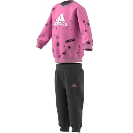 Kids Unisex Brand Love Crew Sweatshirt Set, Pink, A701_ONE, large image number 9