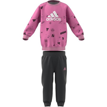 Kids Unisex Brand Love Crew Sweatshirt Set, Pink, A701_ONE, large image number 10