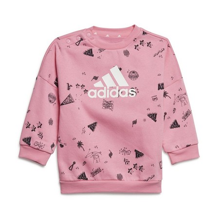Kids Unisex Brand Love Crew Sweatshirt Set, Pink, A701_ONE, large image number 11