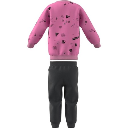 Kids Unisex Brand Love Crew Sweatshirt Set, Pink, A701_ONE, large image number 12