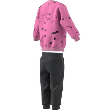Kids Unisex Brand Love Crew Sweatshirt Set, Pink, A701_ONE, large image number 13