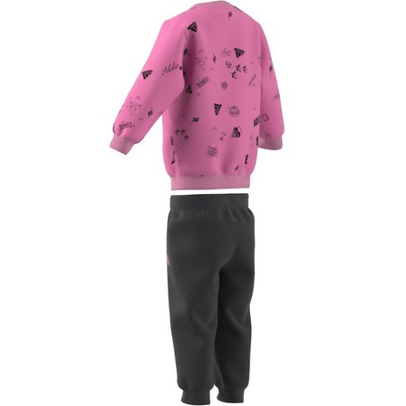Kids Unisex Brand Love Crew Sweatshirt Set, Pink, A701_ONE, large image number 14