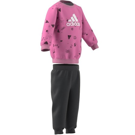 Kids Unisex Brand Love Crew Sweatshirt Set, Pink, A701_ONE, large image number 15