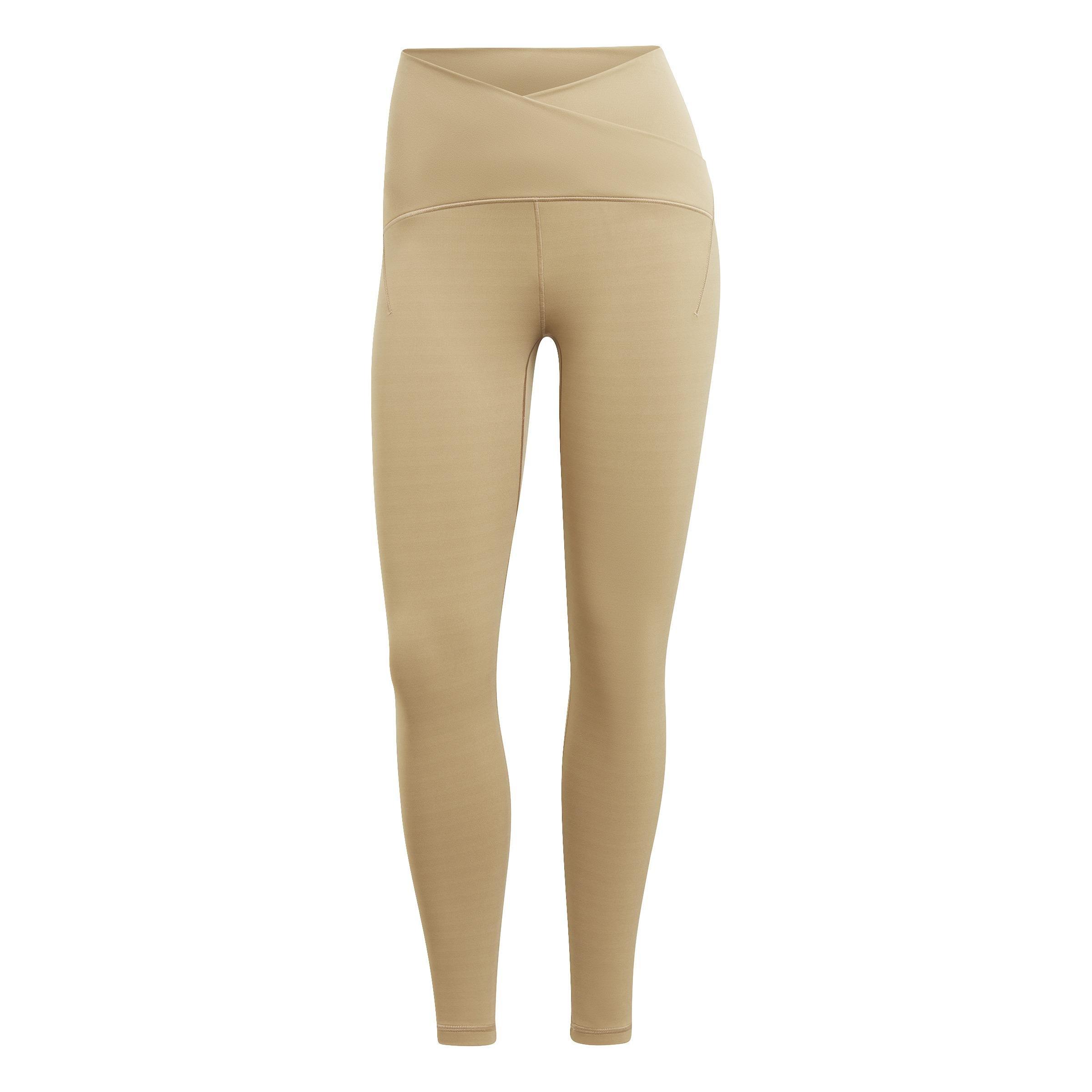 Women Yoga Studio Luxe Crossover Waistband 7/8 Leggings, Beige, A701_ONE, large image number 0