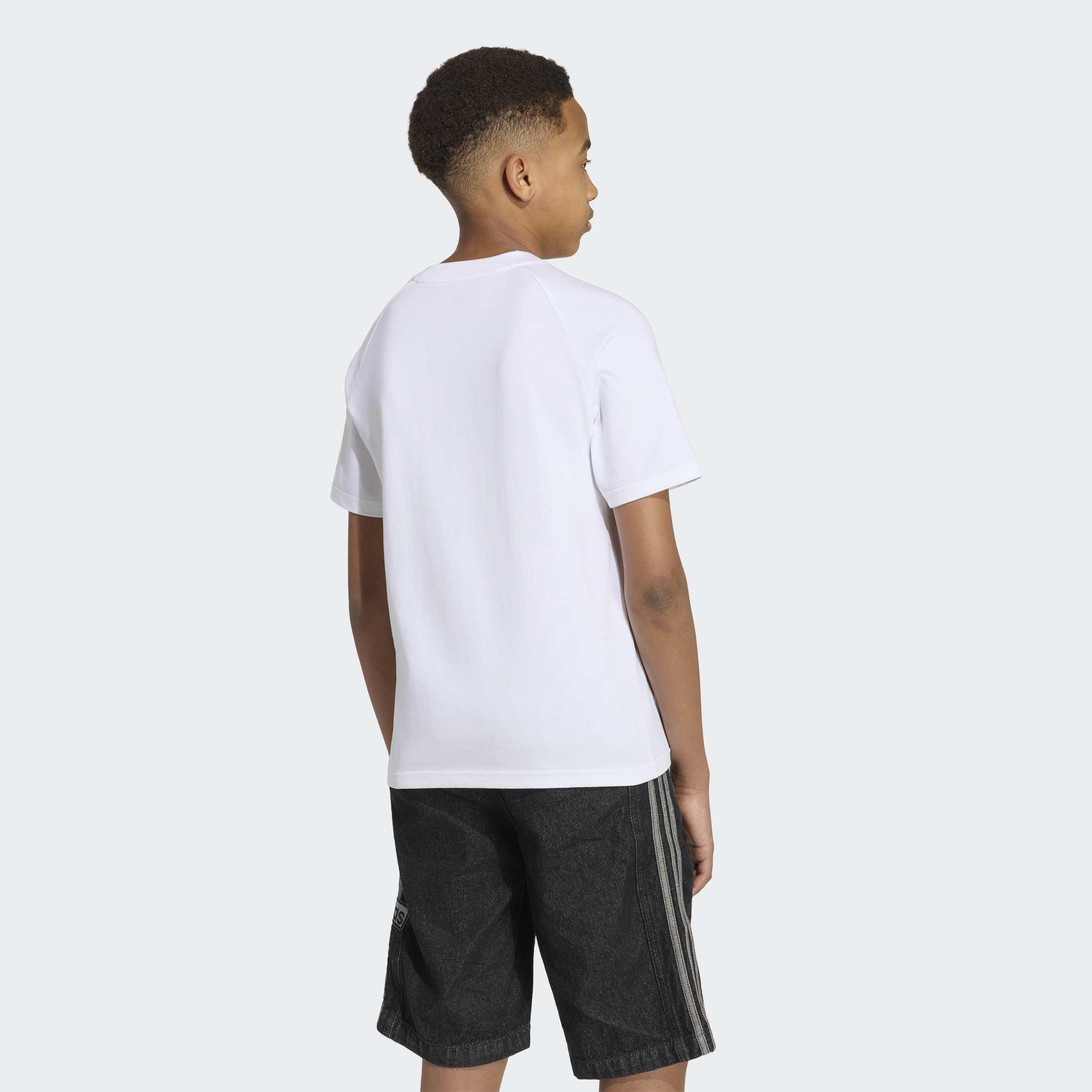 Kids Unisex Graphic Trefoil Losse T-Shirt, White, A701_ONE, large image number 2