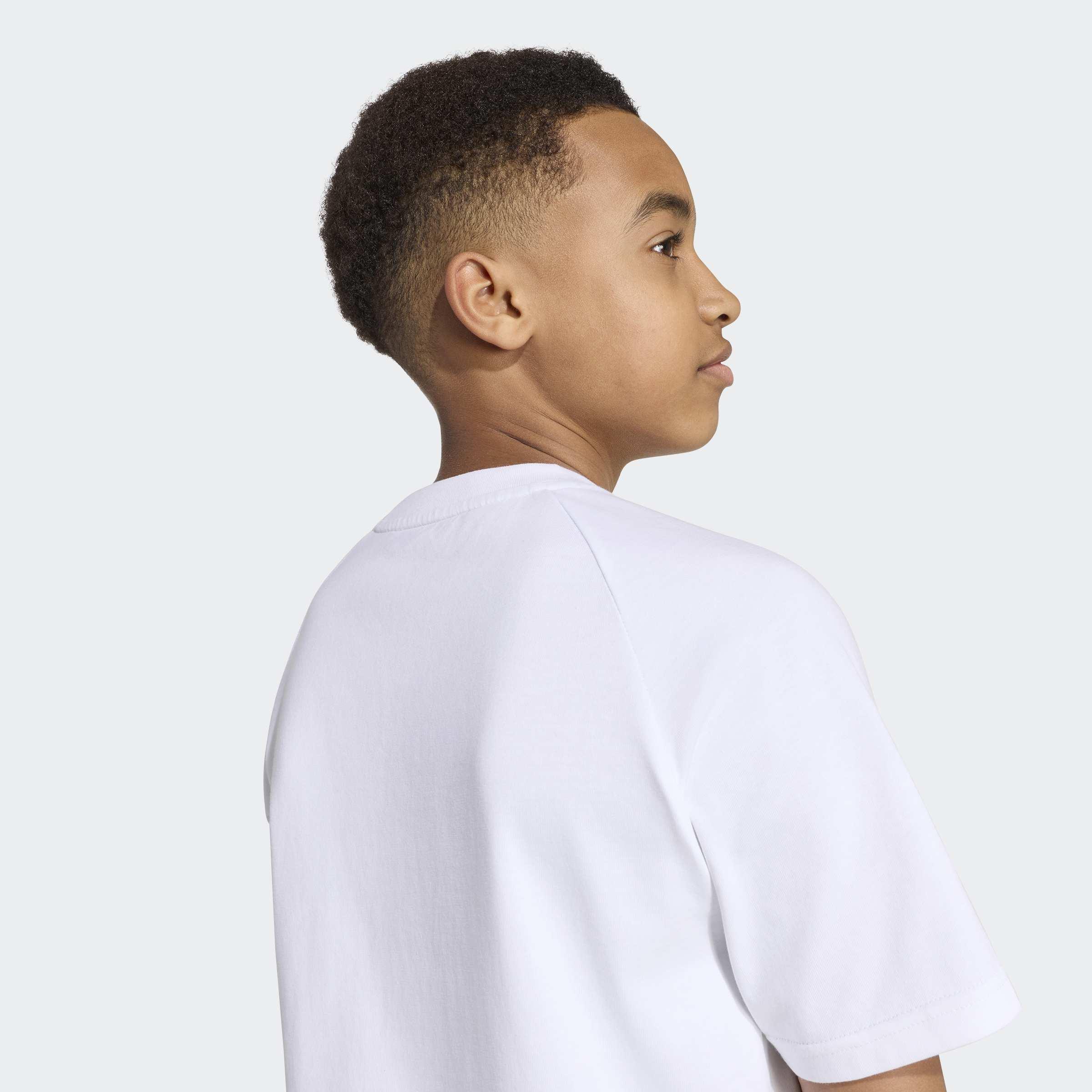 Kids Unisex Graphic Trefoil Losse T-Shirt, White, A701_ONE, large image number 4
