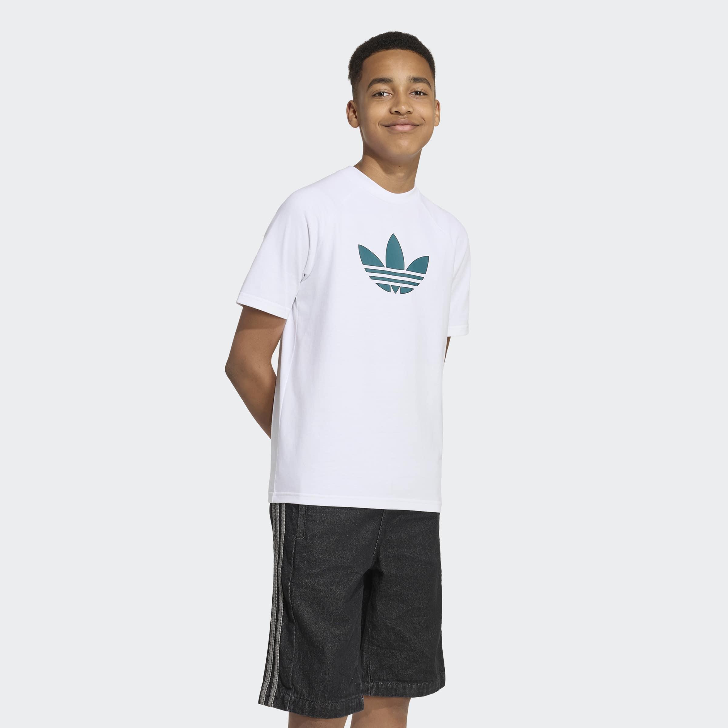 Kids Unisex Graphic Trefoil Losse T-Shirt, White, A701_ONE, large image number 7