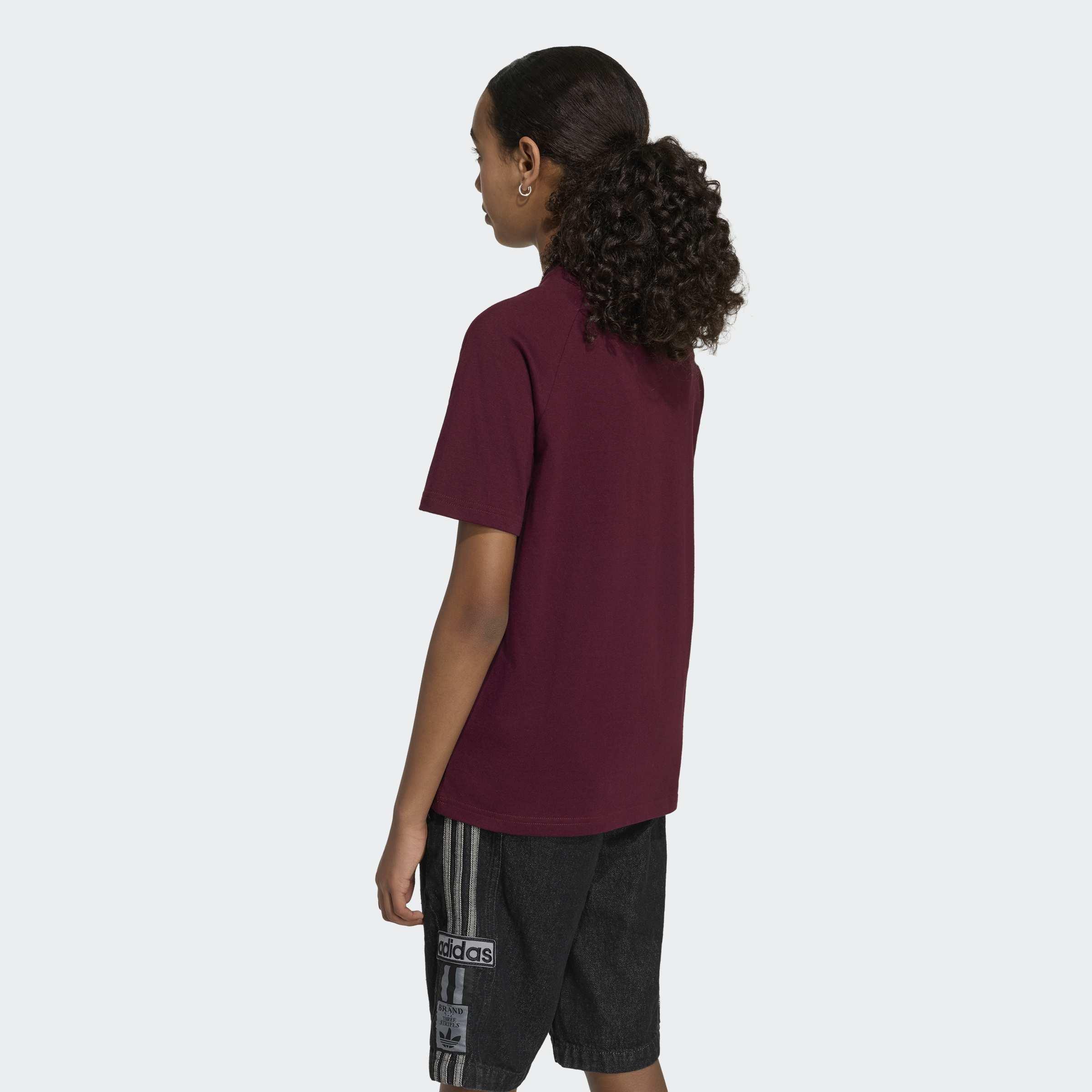 Kids Unisex Graphic Trefoil Losse T-Shirt, Burgundy