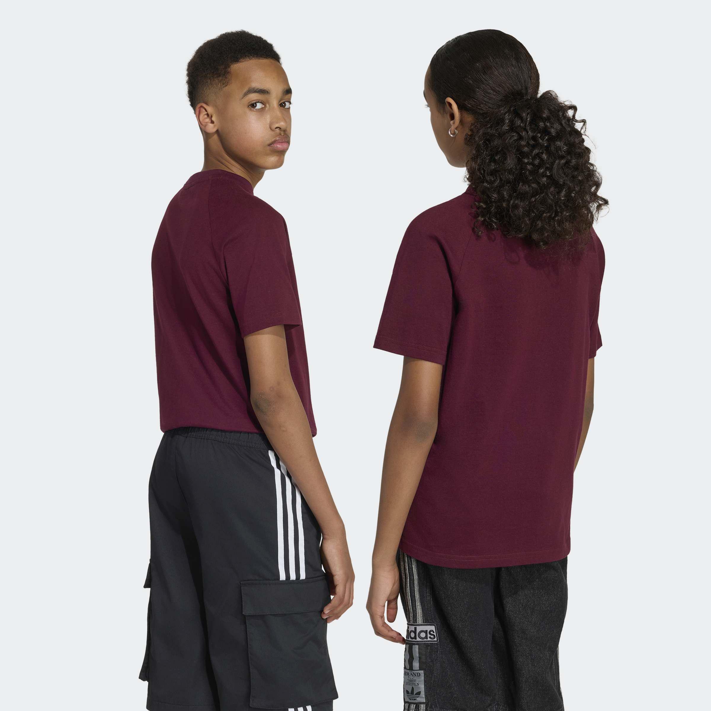 Kids Unisex Graphic Trefoil Losse T-Shirt, Burgundy, A701_ONE, large image number 2
