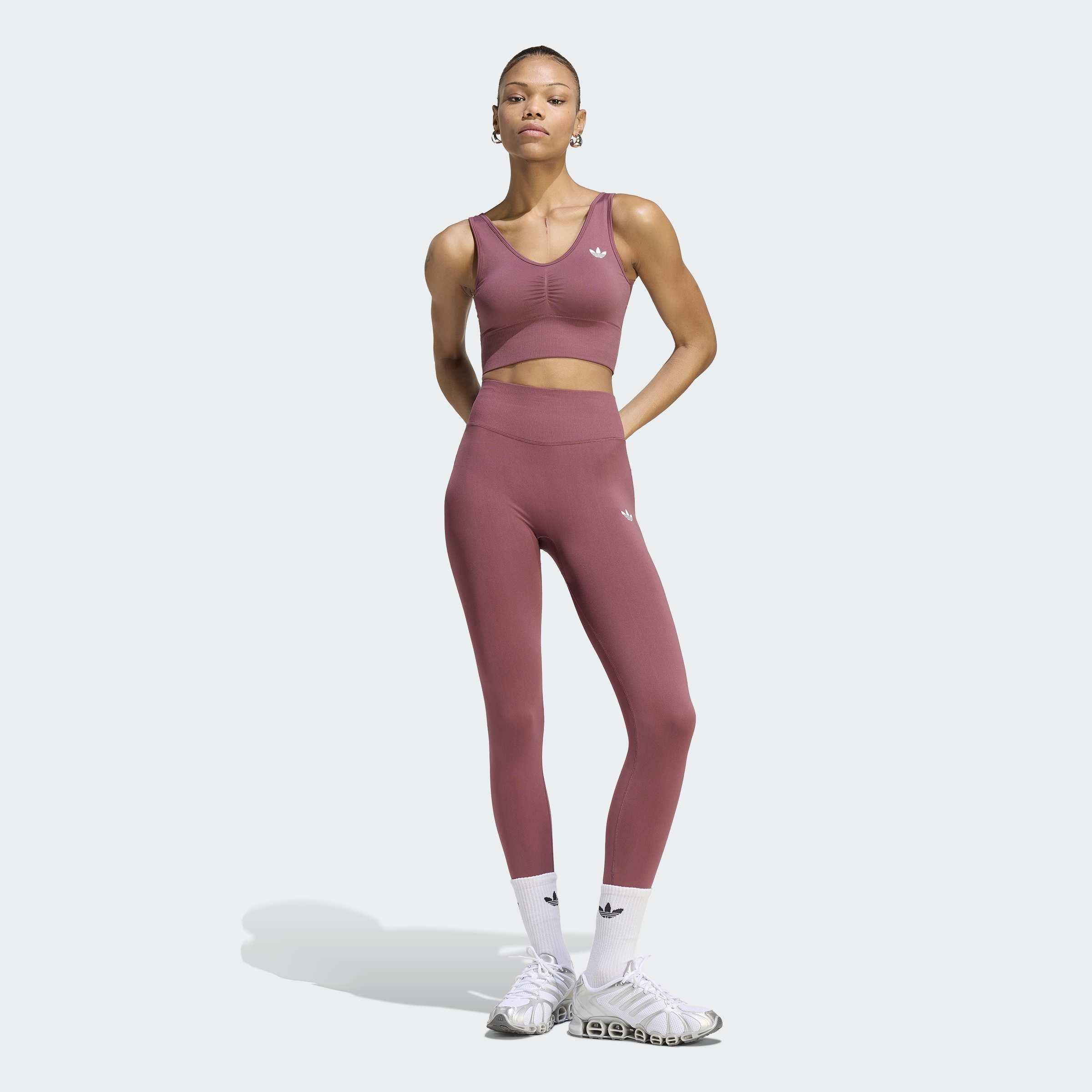 Essentials Seamless Leggings, Burgundy, A701_ONE, large image number 4