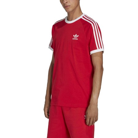 Men Adicolor Classics 3-Stripes T-Shirt, Red, A701_ONE, large image number 2
