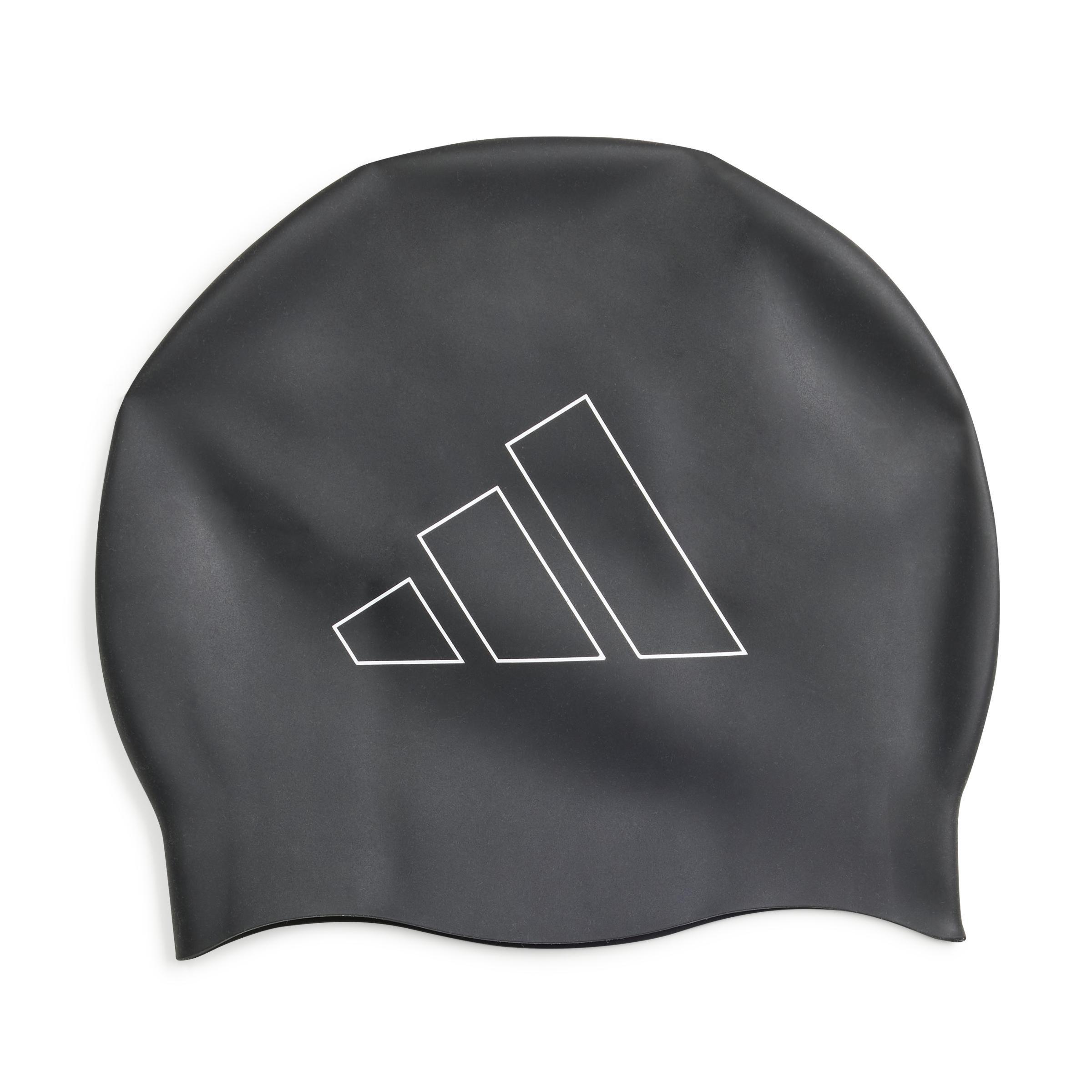 Unisex Logo Swim Cap, Black, A701_ONE, large image number 0