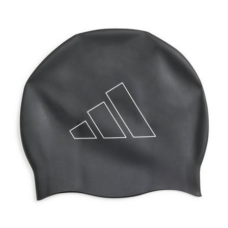Unisex Adidas Logo Swim Cap, Black, A701_ONE, large image number 0