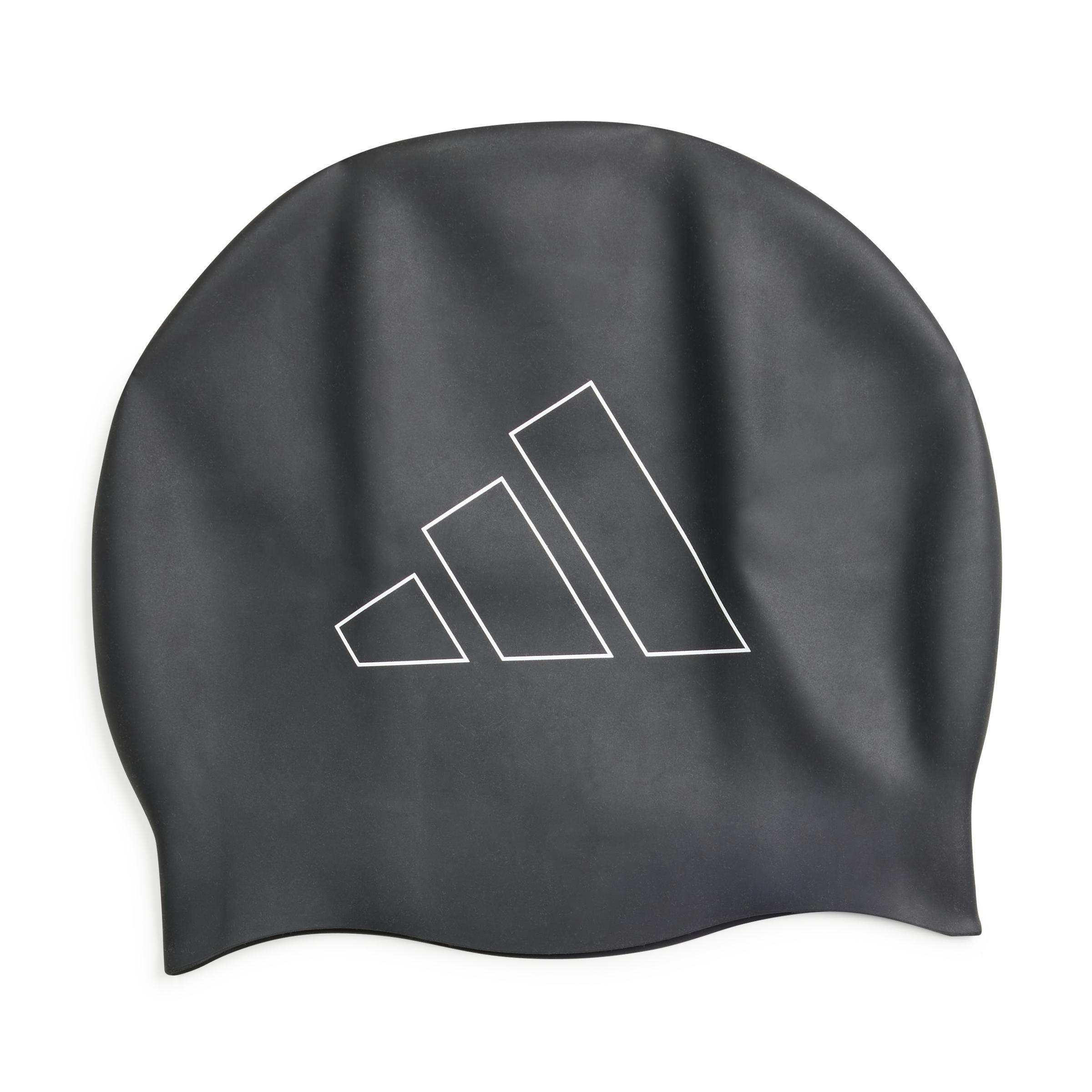 Unisex Logo Swim Cap, Black, A701_ONE, large image number 1