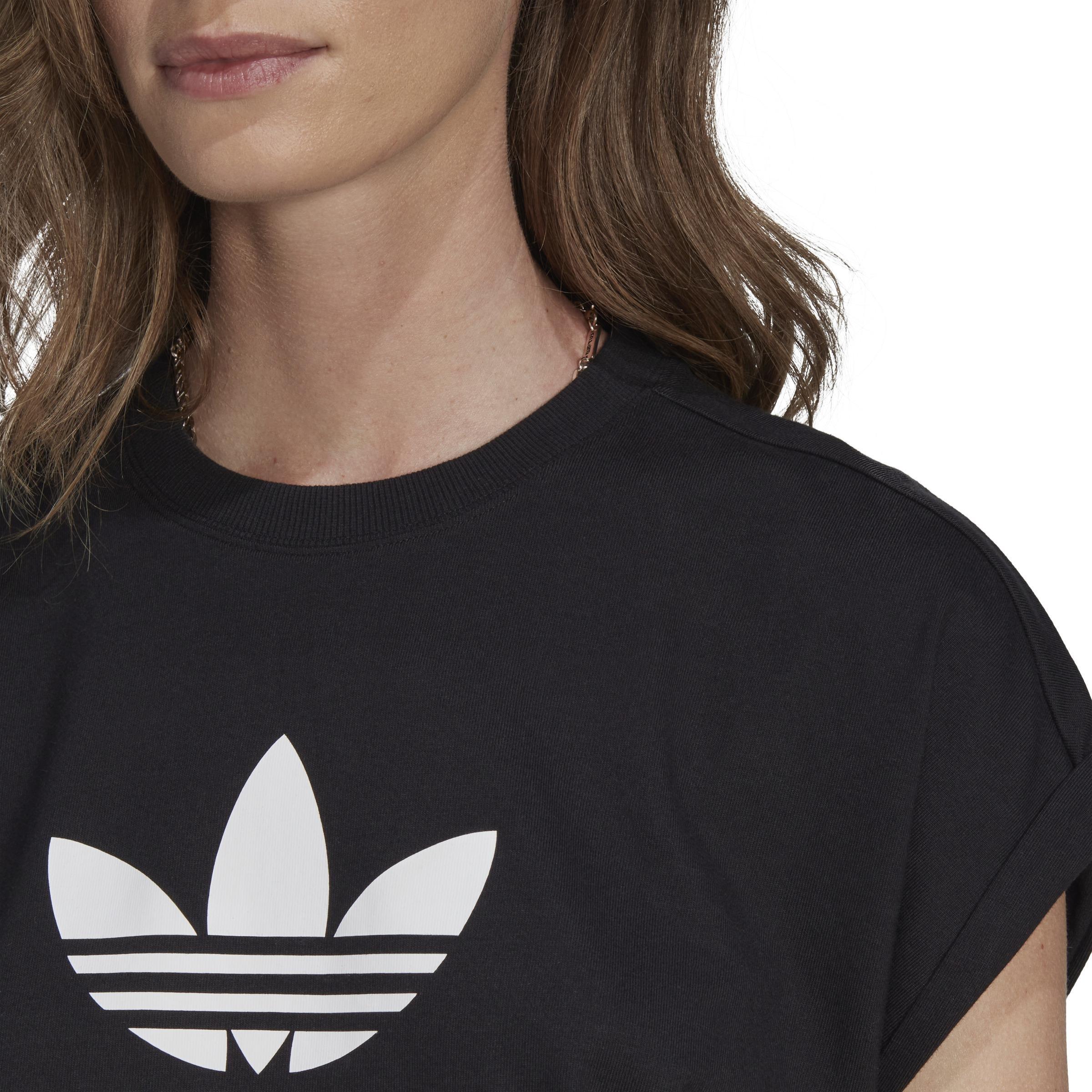 Women Adicolor Classics Short Trefoil T-Shirt, Black, A701_ONE, large image number 5