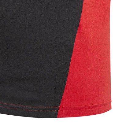 Unisex Kids Tiberio 3-Stripes Colorblock Cotton T-Shirt, Red, A701_ONE, large image number 5
