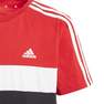 Unisex Kids Tiberio 3-Stripes Colorblock Cotton T-Shirt, Red, A701_ONE, thumbnail image number 6