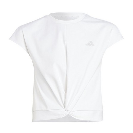 Kids Girls Yoga Aeroready Crop Slim T-Shirt Kids, White, A701_ONE, large image number 1
