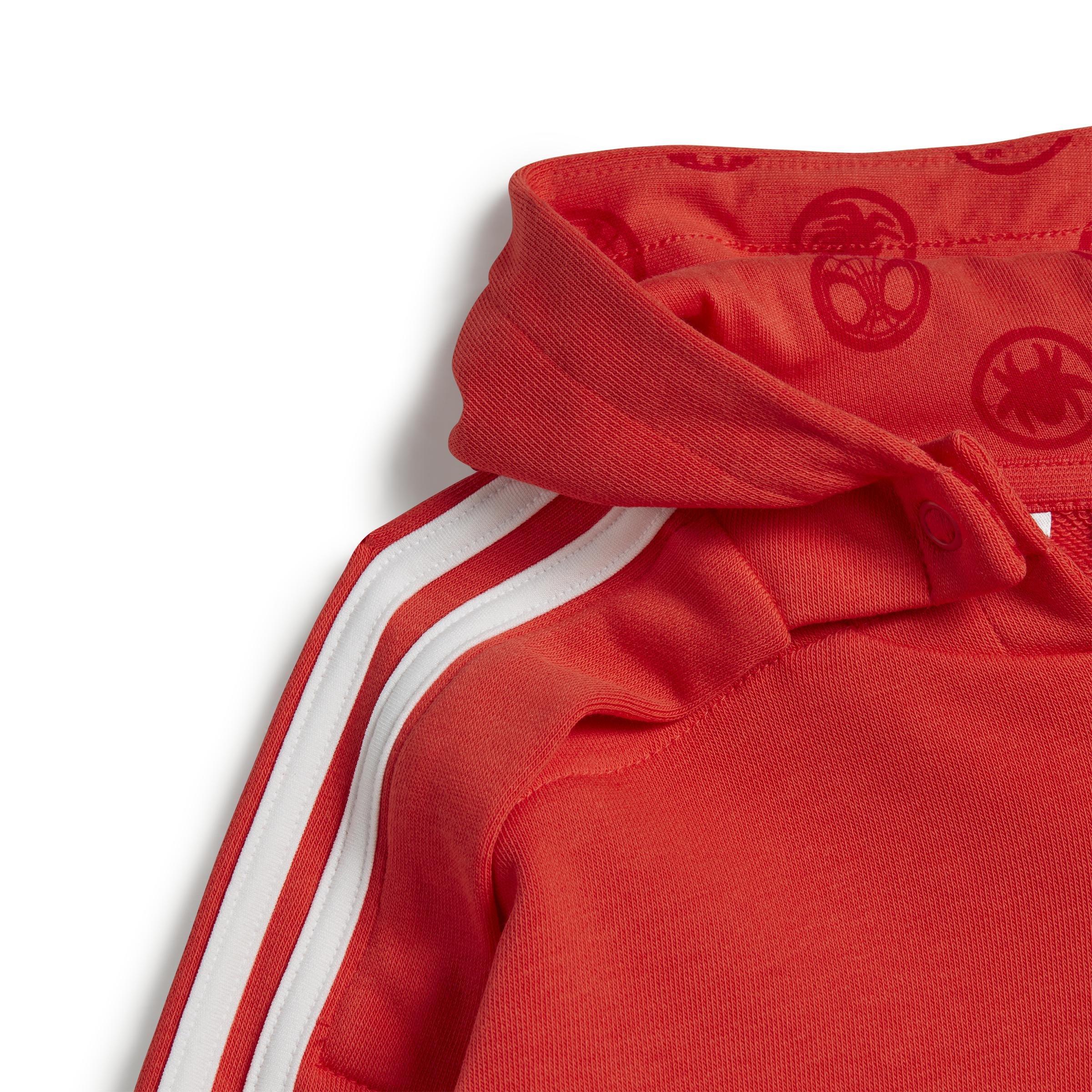 Unisex Kids Adidas X Marvel Spider-Man Joggers, Red, A701_ONE, large image number 4