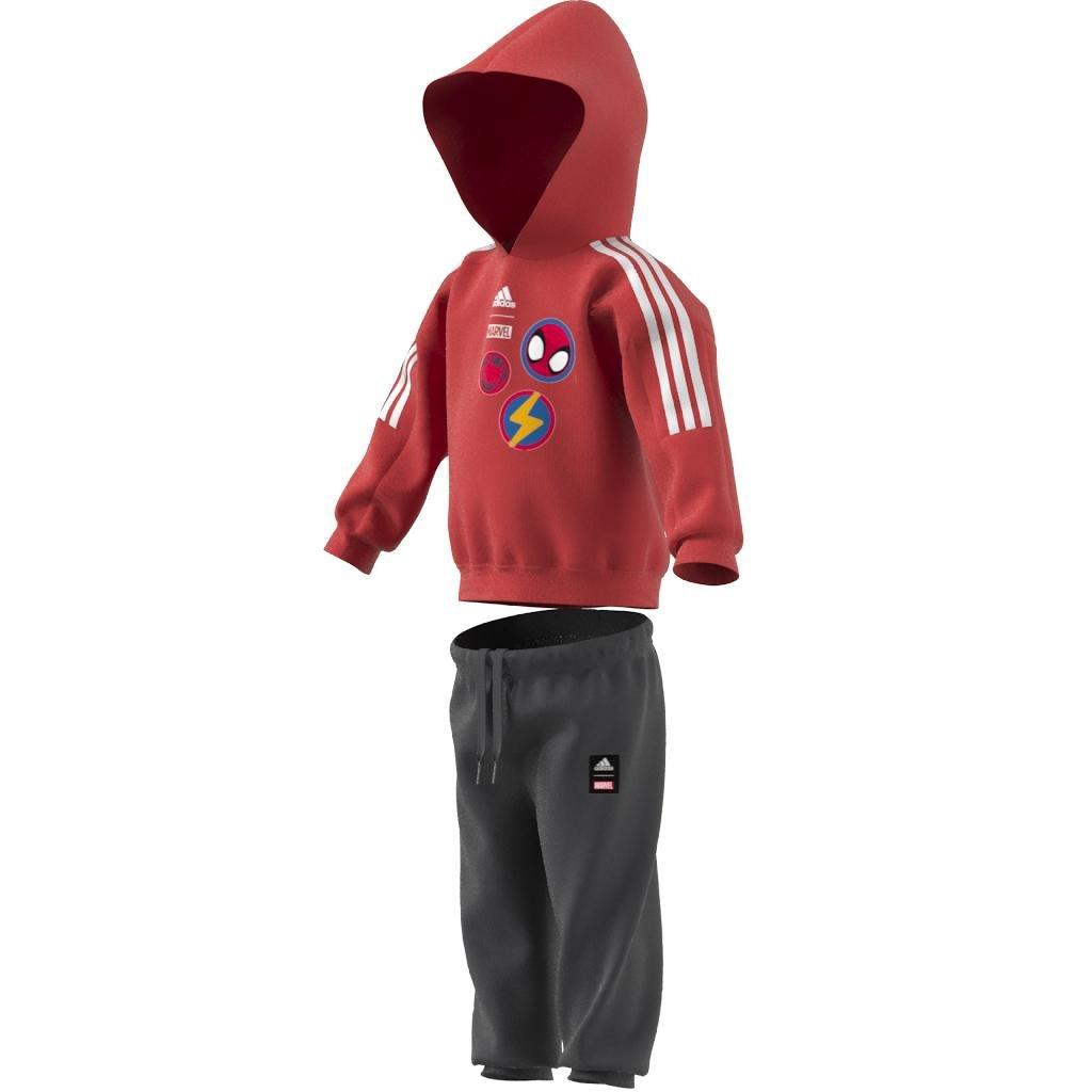 Unisex Kids Adidas X Marvel Spider-Man Joggers, Red, A701_ONE, large image number 10