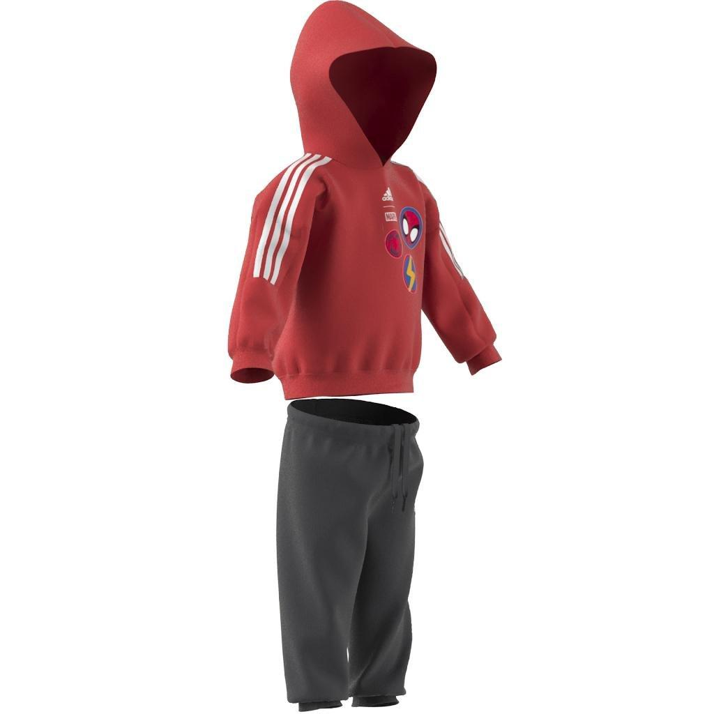 Unisex Kids Adidas X Marvel Spider-Man Joggers, Red, A701_ONE, large image number 12