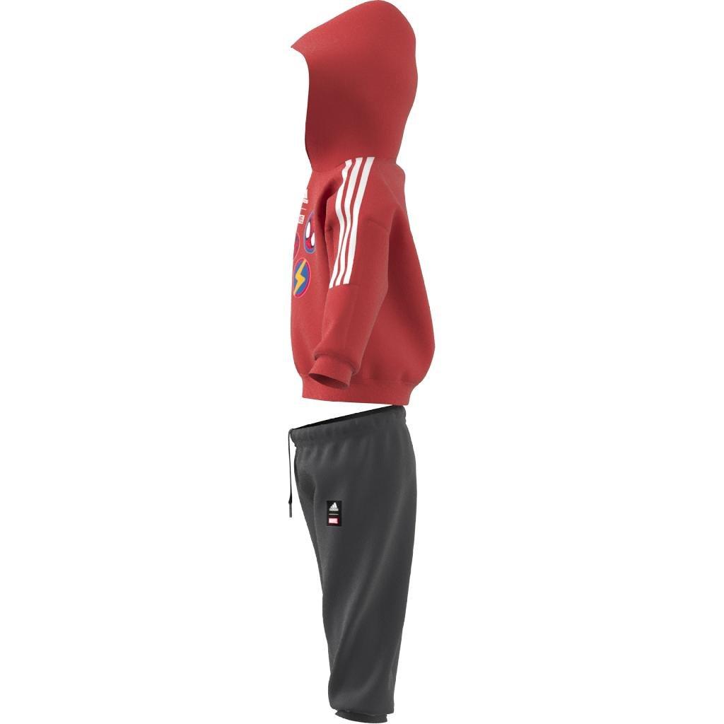 Unisex Kids Adidas X Marvel Spider-Man Joggers, Red, A701_ONE, large image number 14